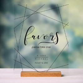 金属の幾何学模様が銀を引き立てるID648 アクリルサイン