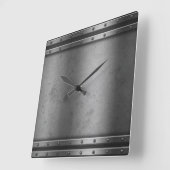 金属の産業ゴシック様式時計 スクエア壁時計 (傾斜)