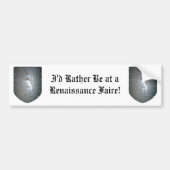 金属の盾のユニコーン私はルネサンスにむしろあります バンパーステッカー (正面)