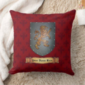 金属の盾のライオンの赤 クッション (ブランケット)