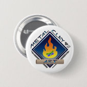 金属の粘土の芸術(青い) 缶バッジ (正面&裏面)