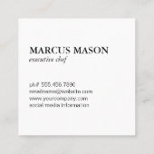 金属の肉切り包丁モノグラム スクエア名刺 (裏面)