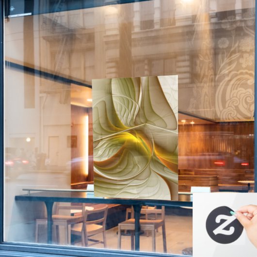 金属の色大切、抽象芸術フラクタル・アート ウィンドウサイン (カフェ窓)