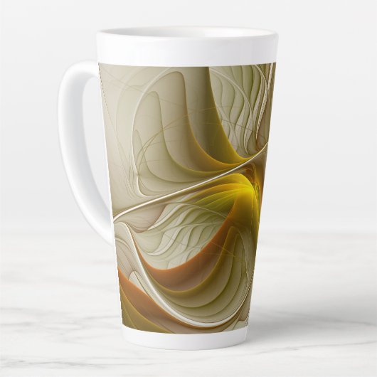 金属の色大切、抽象芸術フラクタル・アート カフェラテマグ (左アングル)