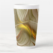 金属の色大切、抽象芸術フラクタル・アート カフェラテマグ (正面)