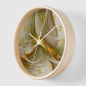 金属の色大切、抽象芸術フラクタル・アート 壁時計 (傾斜)