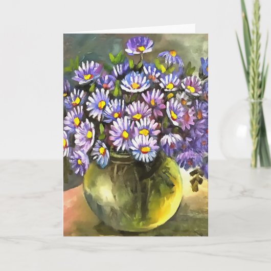 金属の花瓶にジョージ王が飛び込む カード (正面)