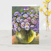 金属の花瓶にジョージ王が飛び込む カード (黄色い花)