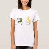 金属の角を持つユニコーンのカップル – Cuprum and Tim Tシャツ (正面)
