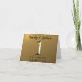 金属の金を使った結婚1周年 サンキューカード (正面)