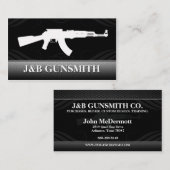 金属の鋼鉄および銃のガンショップの名刺 名刺 (正面/裏面)