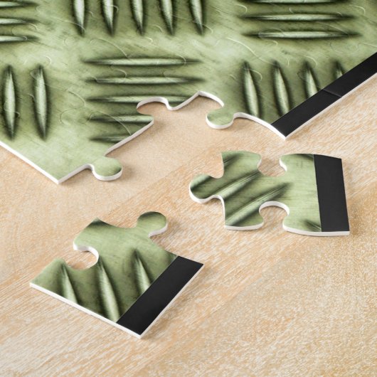 金属の鋼鉄チェック模様のフロアーリングの対角線の質 ジグソーパズル (側面)