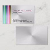 金属の鋼鉄専門のきれいでストライプのなアルミニウム 名刺 (正面/裏面)