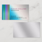 金属の青い鋼鉄専門のストライプのなアルミニウム 名刺 (正面/裏面)