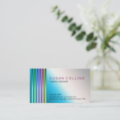 金属の青い鋼鉄専門のストライプのなアルミニウム 名刺 (スタンド正面)