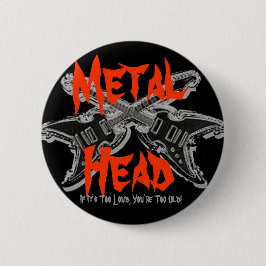 金属の頭部 缶バッジ