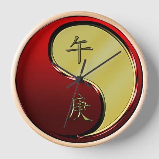 金属の馬 壁時計 (正面)