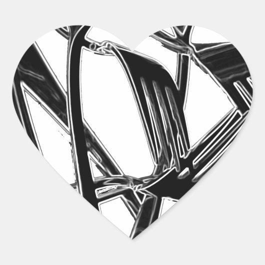 金属の ハートシール (正面)