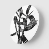 金属の ラウンド壁時計 (傾斜)