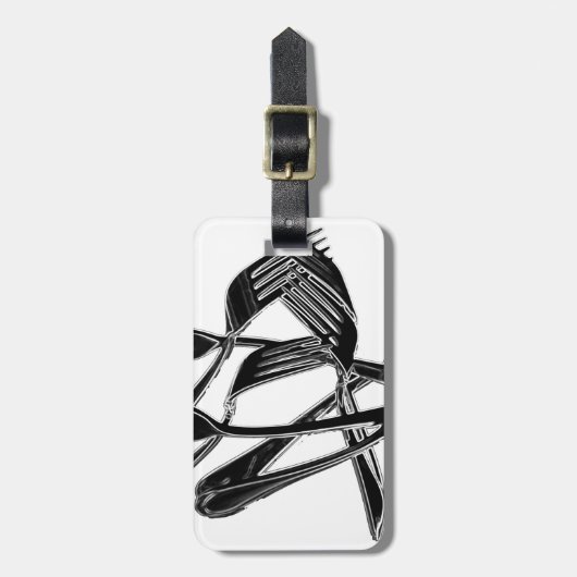 金属の ラゲッジタグ (正面縦)