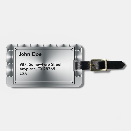 金属はパターンを一周します ラゲッジタグ (正面横)