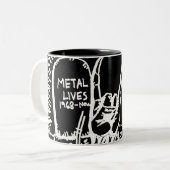 金属は"マグ"住んでいます ツートーンマグカップ (正面左)