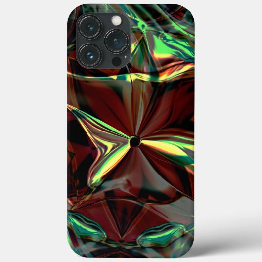 金属または結晶の色合いを持つデジタルフラワー Case-Mate iPhoneケース (裏面)
