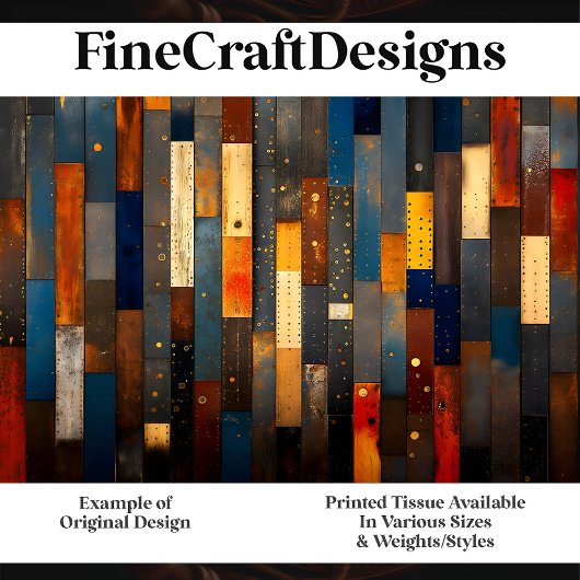 金属アクセント付き木製の厚板H5デコページ 薄葉紙