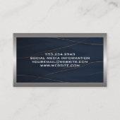 金属アルミニウムシルバーブラシ | ダークブルー 名刺 (裏面)