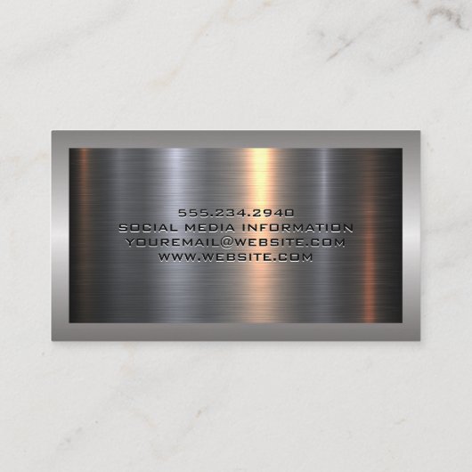 金属アルミニウムシルバーブラシ |トラックをダンプ 名刺 (裏面)