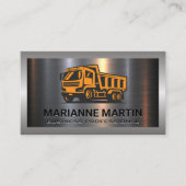 金属アルミニウムシルバーブラシ |トラックをダンプ 名刺 (正面)