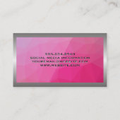 金属アルミニウムシルバーブラシ | マゼンタ幾何学模様 名刺 (裏面)