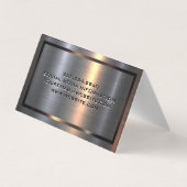 金属アルミニウムシルバーブラシ |メタリック縁ど 名刺 (裏面)