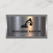 金属アルミニウムシルバーブラシ | 地球引越し業者ロゴ 名刺 (正面)