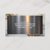 金属アルミニウムシルバーブラシ |大理石金ゴールド 名刺 (裏面)