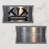 金属アルミニウムシルバーブラシ | 建物ツール 名刺 (正面/裏面)