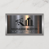 金属アルミニウムシルバーブラシ | 建築 名刺 (正面)