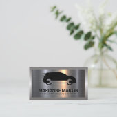 金属アルミニウムシルバーブラシ |自動サービス 名刺 (スタンド正面)