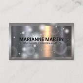 金属アルミニウムシルバーブラシ | 輝く 名刺 (正面)