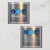 金属アルミニウムブラシ | クリーニングサービスアイコン スクエア名刺 (正面/裏面)