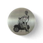 金属アルミニウム効果のスクーターの女の子