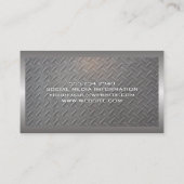 金属アルミニウム銀縁ど | 鋼パターン 名刺 (裏面)