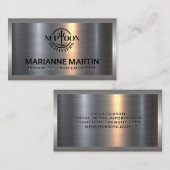 金属アルミニウム銀 |ロゴ 名刺 (正面/裏面)