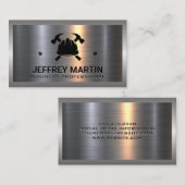 金属アルミニウム銀 | 懸命ハットとハンマー 名刺 (正面/裏面)