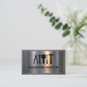 金属アルミニウム銀 | 鉄骨 名刺 (スタンド正面)