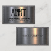 金属アルミニウム銀 | 鉄骨 名刺 (正面/裏面)