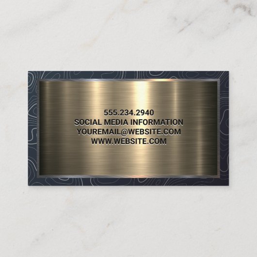 金属アルミニウム |メタリック実在エステートロゴ 名刺 (裏面)