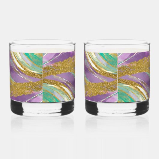 金属エレガントデザイン付きウィスキー眼鏡 ウイスキーグラス (右)