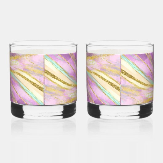 金属エレガントデザイン付きウィスキー眼鏡 ウイスキーグラス (左)