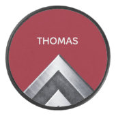 金属エレガントパターモノグラムのン アイスホッケーパック (正面)